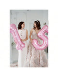 Pink Number 5 Foil Balloon with Bow for 5th Birthday Party Decorations