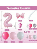 40in Pink Number 2 Foil Balloon Pastel Party Decor for Birthday Anniversary