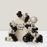 111PCS Black White Champagne Balloon Arch Double-Stuffed for Party Decor