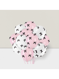 24pcs Black 12 Inch Balloons with 200 Pink White Bows Coquette Party Decor