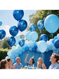 60-Piece Blue Balloons 12-Inch for Birthday, Wedding, Baby Shower, or Party Decor