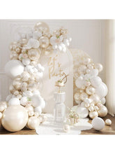 103pcs White Balloon Arch Kit Double-Stuffed Pearl & Clear Balloons for Party Decor