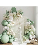 108pcs Sage Green Balloon Arch Kit Pearl Green Sand White Clear Balloons