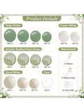 108pcs Sage Green Balloon Arch Kit Pearl Green Sand White Clear Balloons