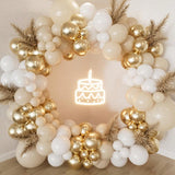 153pcs White Sand Gold Balloon Arch Kit Neutral Party Decor for Events
