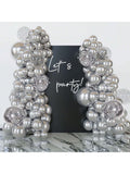 Disco Ball Balloon Garland 124 pcs Chrome Silver Confetti Arch Party Decor
