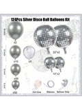 Disco Ball Balloon Garland 124 pcs Chrome Silver Confetti Arch Party Decor