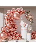 55-Piece Metallic Rose Gold Balloon Garland Kit for Anniversary or Birthday Party