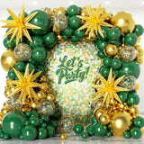 153pcs Green Gold Balloon Arch Kit Mixed Sizes Stars Confetti for Jungle Party