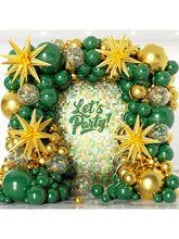 153pcs Green Gold Balloon Arch Kit Mixed Sizes Stars Confetti for Jungle Party