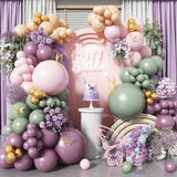 Dusty Blue Balloon Arch Kit 134 pcs Slate Baby Blue White Clear with Bow Decor