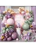 Dusty Blue Balloon Arch Kit 134 pcs Slate Baby Blue White Clear with Bow Decor