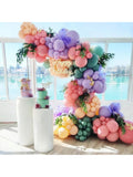 Dusty Blue Balloon Arch Kit 134 pcs Slate Baby Blue White Clear with Bow Decor
