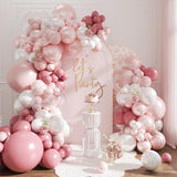 103-Piece Dusty Pink Balloon Arch Kit Pink White Pastel Clear for Party Decor
