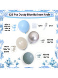 Dusty Blue Balloon Arch Kit 125 pcs Light Blue Sand White Silver Party Decor