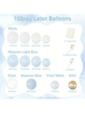 152pcs Light Blue White Balloon Arch Kit Macaron Gold for Party Wedding Shower