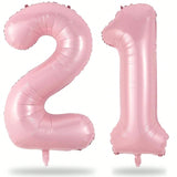 40 Inch Pastel Pink Number 21 Foil Balloon 21st Birthday Anniversary Decor