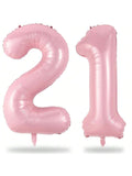 40 Inch Pastel Pink Number 21 Foil Balloon 21st Birthday Anniversary Decor