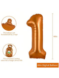 40 Inch Orange Number Balloon for Birthday Wedding and Party Celebrations