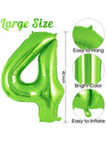 40 Inch Green Dinosaur Number 4 Balloon with 4 Mini Dino Balloons for 4th Birthday