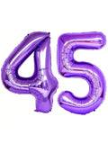 40" Purple Foil Number 45 Balloons, Giant Mylar Helium Balloons For 45th Birthday Or Anniversary Party Decorations And Celebration Supplies -