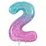 40 Inch Gradient Number 2 Foil Balloon for 2nd Birthday Frozen Party Decor