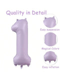 40-Inch Pastel Purple Number 14 Foil Balloon for Birthday or Anniversary Party
