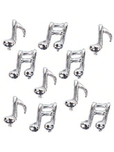10 Pc Silver Musical Note Foil Balloons for Birthday and Music Themed Party