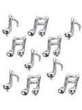 10 Pc Silver Musical Note Foil Balloons for Birthday and Music Themed Party