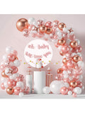 105PCS Rose Gold Birthday Party Kit with Foil Banner and Balloon Garland