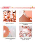 105PCS Rose Gold Birthday Party Kit with Foil Banner and Balloon Garland
