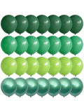 70-Pack 12-Inch Green Latex Balloons Dark Emerald Lime Chrome for Jungle Party