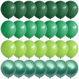 70-Pack 12-Inch Green Latex Balloons Dark Emerald Lime Chrome for Jungle Party