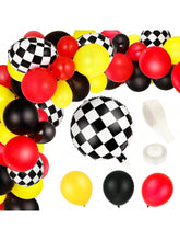 121pcs Race Car Balloon Garland for Checkered Theme Birthday Party