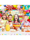 134pcs Candyland Party Decorations Balloon Arch Backdrop Table Decor