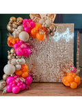 144pcs Hot Pink Orange Balloon Garland Kit with Pastel & Metallic Balloons for Parties