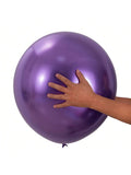 18" 10PCS Chrome Metallic Purple Latex Balloons Birthday Wedding Party Decor