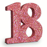 18th Birthday Rose Gold Glitter Number 18 Table Centerpiece Decor