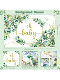 263pcs Sage Green Gender Neutral Shower Decor with Balloon Garland and Banner