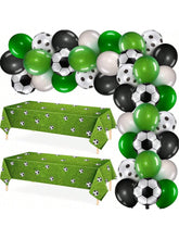 32pcs Soccer Party Decorations with 30 Balloons & 2 Football Tablecloths