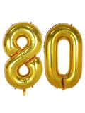 40in Gold Foil 80 Number Balloon for 80th Birthday Party Decorations