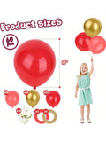 60 Red Balloons 12 Inch with Gold Confetti for Birthday Wedding Party Decor