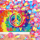 60s Hippie Party Decorations Tie Dye Balloon Garland Photo Backdrop