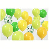 Assorted Yellow and Green Balloons with Confetti for Jungle and Birthday Parties
