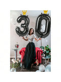 40 Inch Black Number 5 Balloon for 5th Birthday and Party Decorations