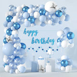 130PCS Blue & White Balloon Arch Kit for Showers, Gender Reveals & Parties