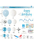130PCS Blue & White Balloon Arch Kit for Showers, Gender Reveals & Parties