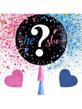 Gender Reveal Balloons 36in Black 2-Pack Party Decoration Kit