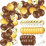 45pcs Brown Gold Balloons Graduation Birthday Woodland Teddy Bear Party Decor