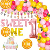 Lemon First Birthday Party Decorations Balloon Arch Foil Number 1 Balloon